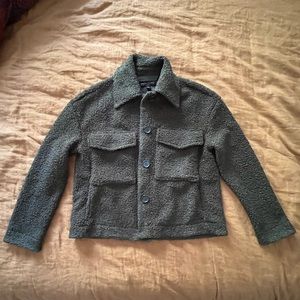 Banana Republic Sherpa Trucker Jacket in Camo Green